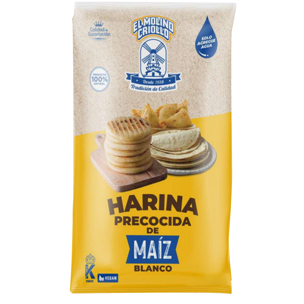 Harina de Maíz Precocida Blanca Molino Criollo 500 gr