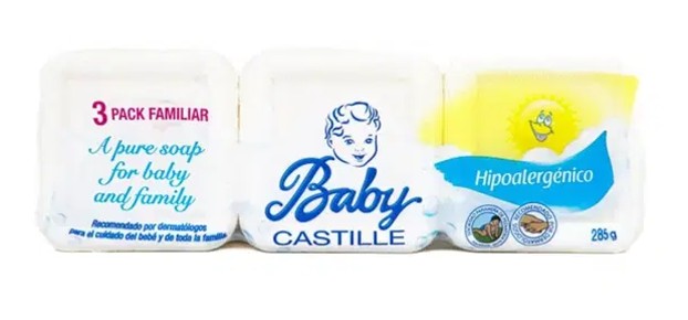 Baby Castille Jabon en Barra para Bebe 3 Pack Familiar 285 GR