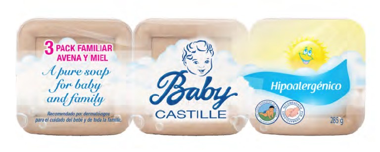 Baby Castille 3 Pack Familiar Avena y Miel 285gr