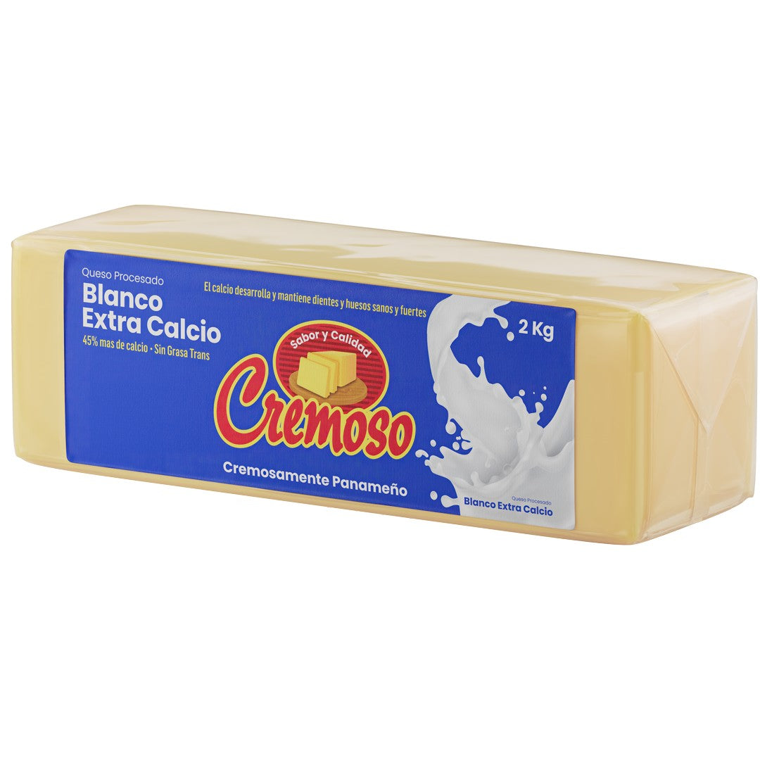 Cremoso Queso Amarillo tipo Americano Extra Calcio en Barra 2 Kg