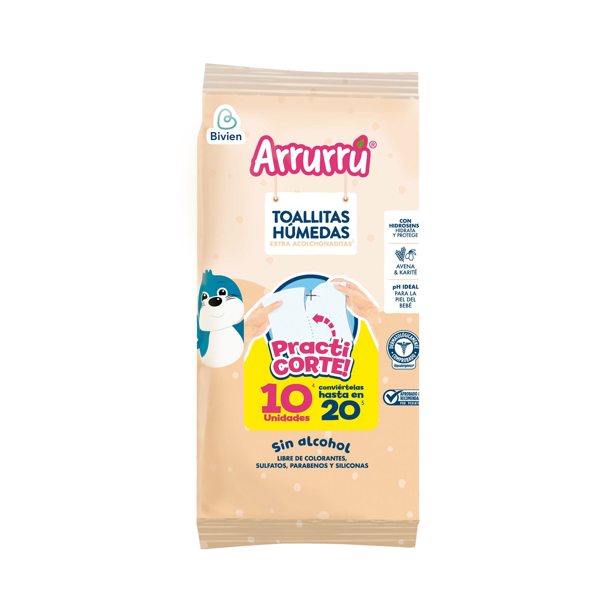 Arrurrú Naturals Toallitas Humedas Avena & Karité 10 Unidades