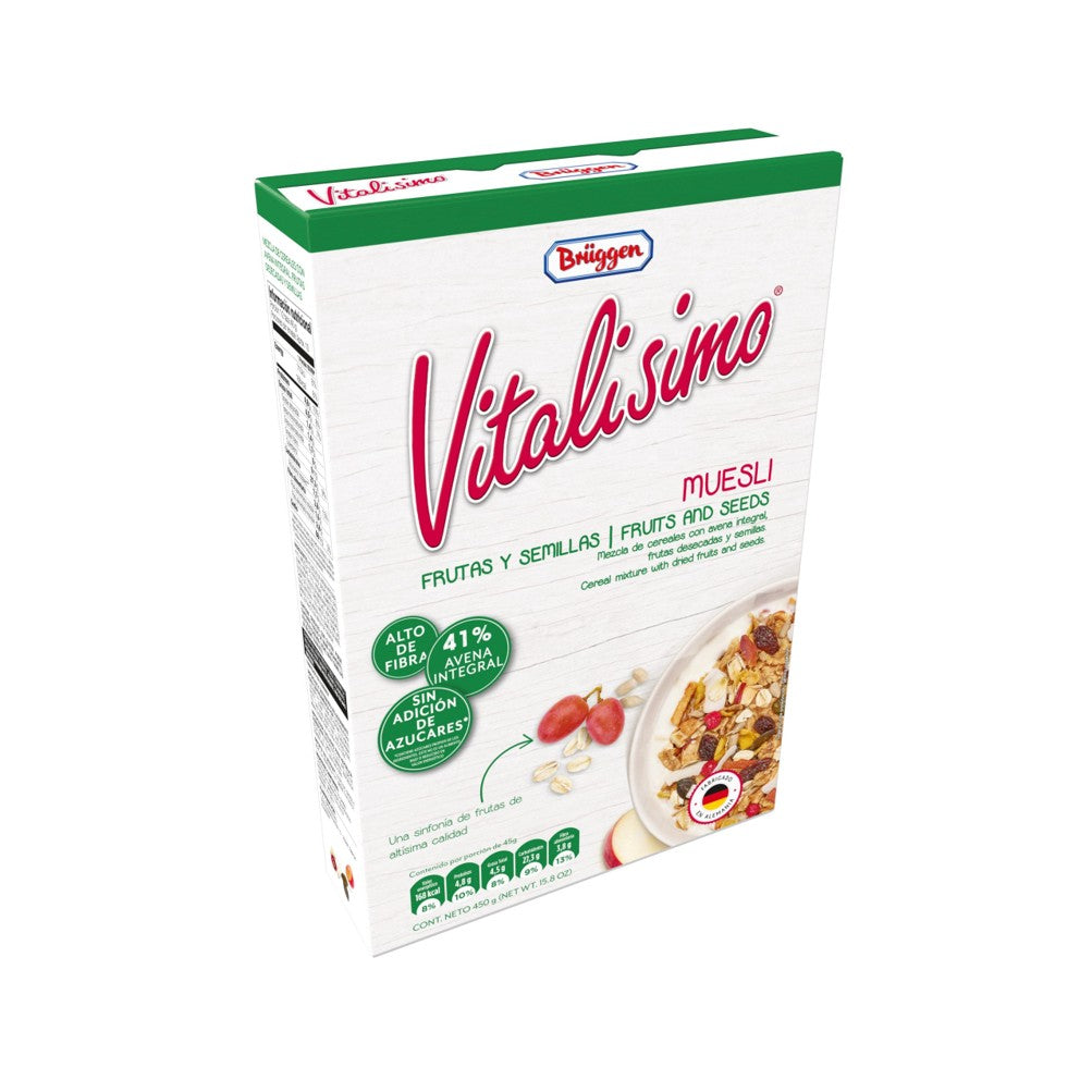 Vitalisimo Cereal Frío Muesli Frutas y Semillas 450 Gr