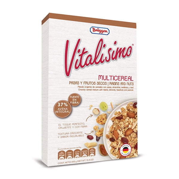 Vitalisimo Cereal Frío Pasas y Frutos Secos 450 Gr