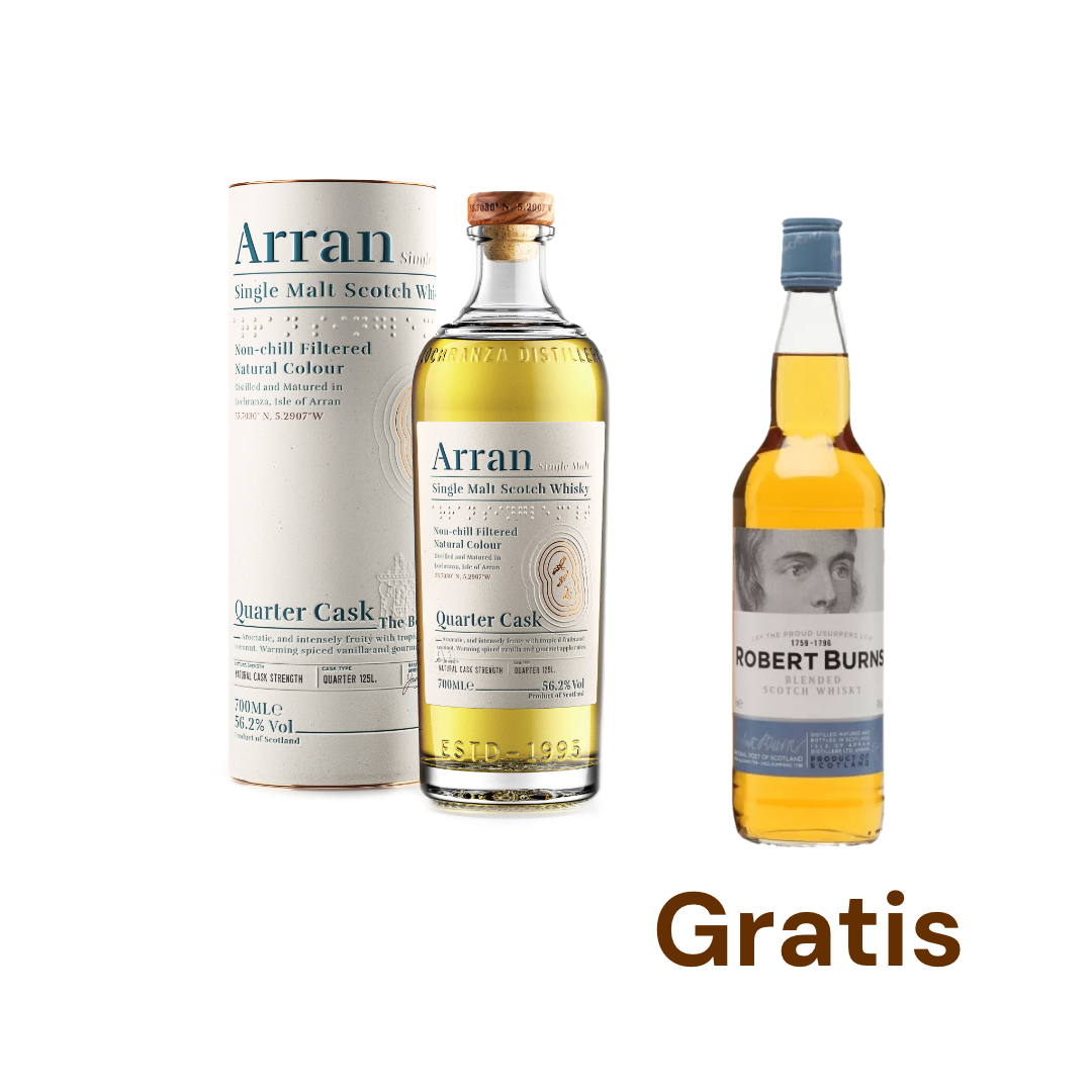 Arran Single Malt Quarter Cask + Robert Burns Blended GRATIS