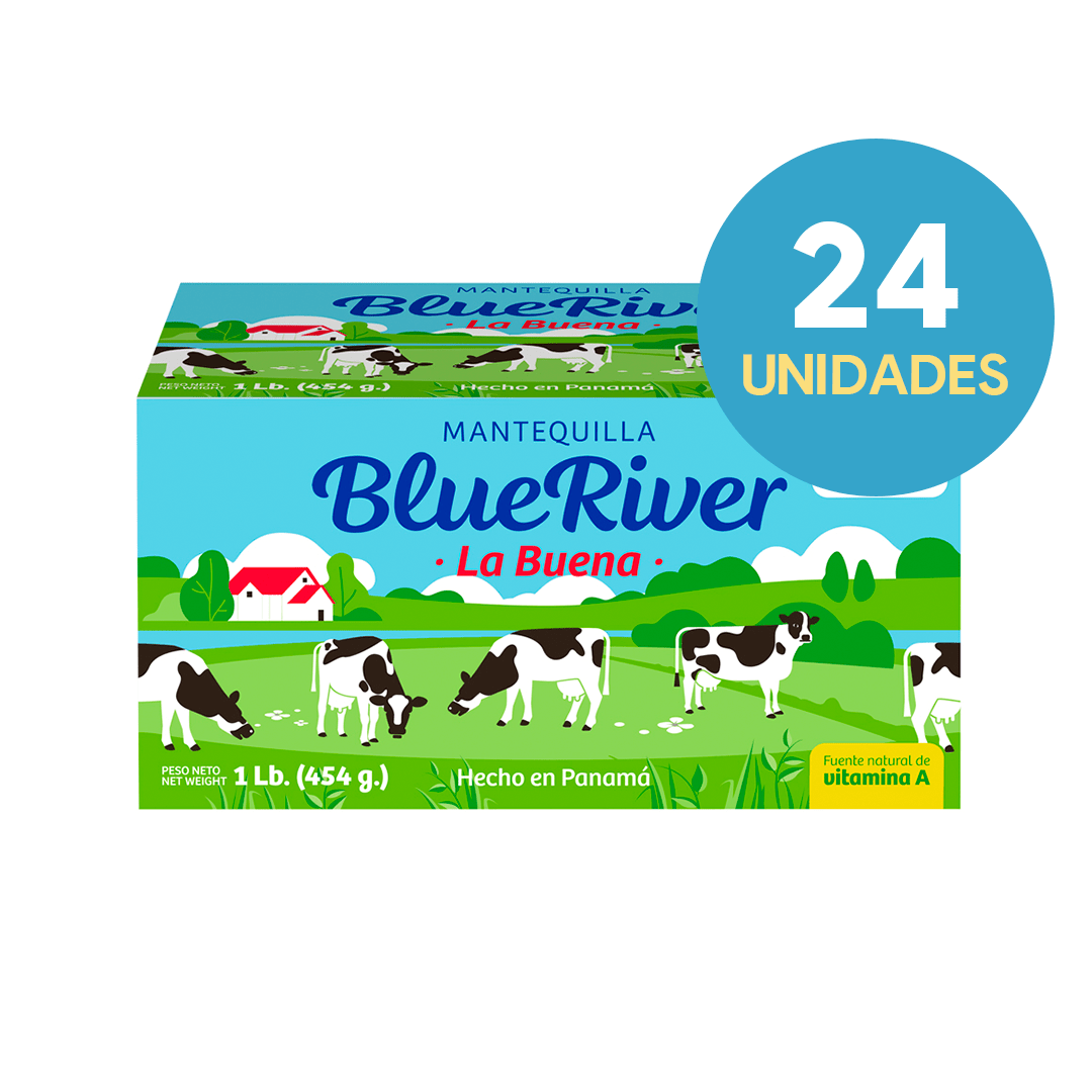 Mantequilla Blue River con sal 1 Lb Caja de 24 Un