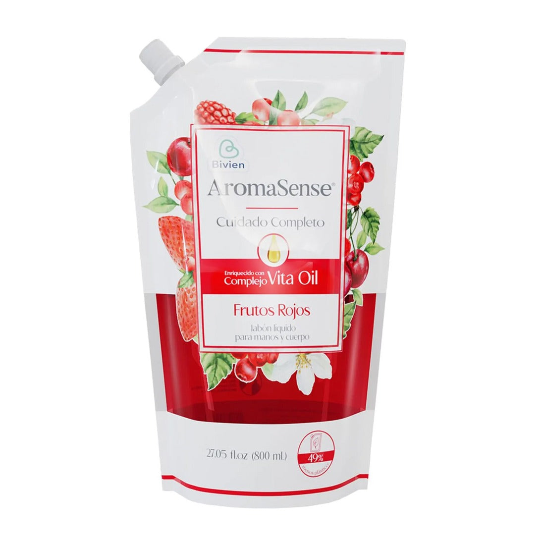 AROMASENSE JABON LIQUIDO ROJO 400ML DOYPACK