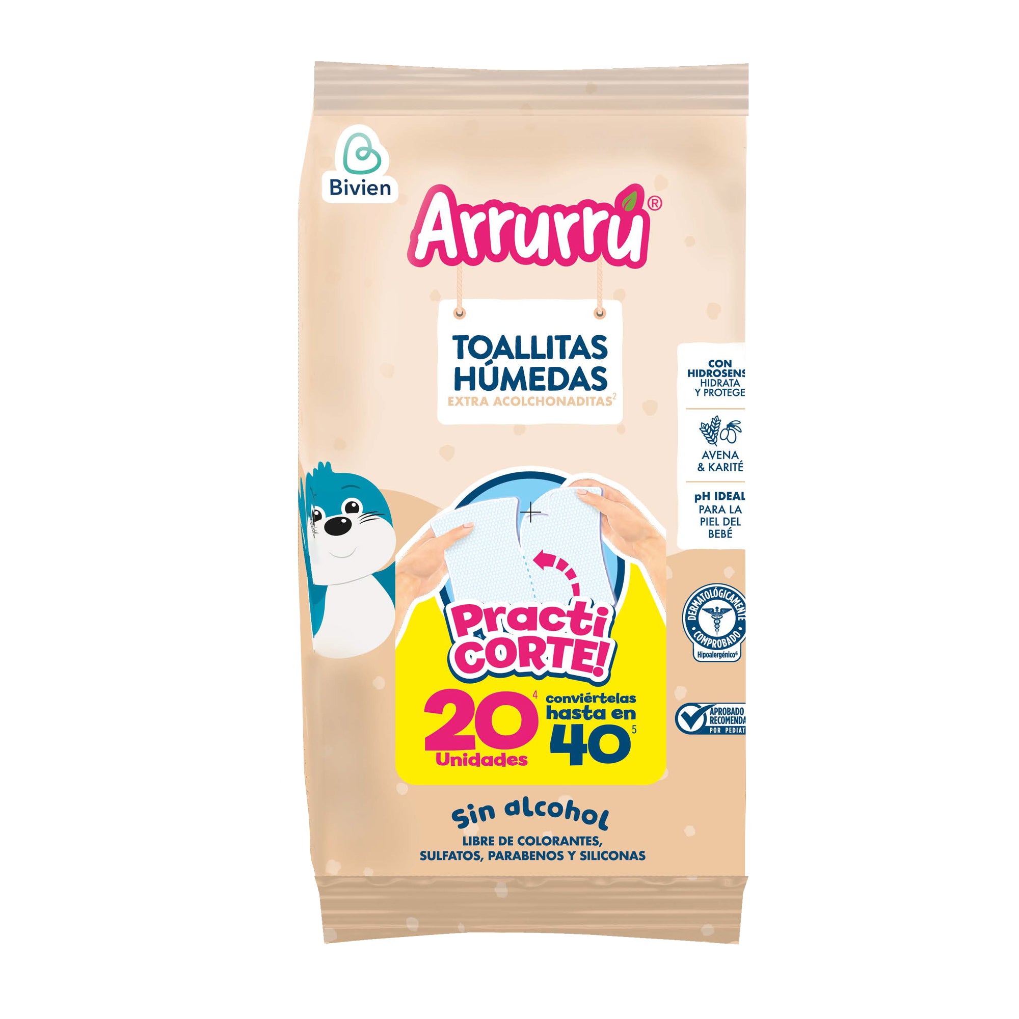 Arrurrú Naturals Toallitas Húmedas Avena & Karite 20 Unidades