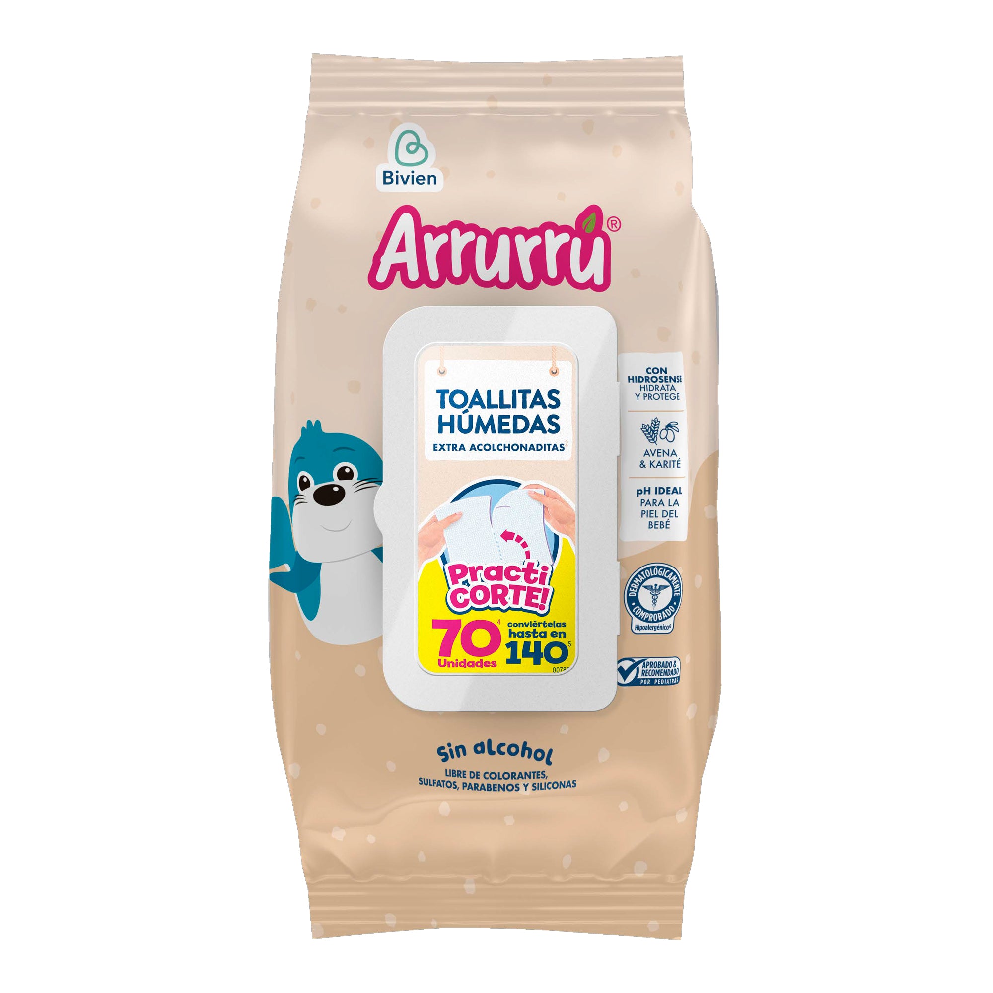 Arrurrú Naturals Toallitas Húmedas Avena & Karite 70 Unidades