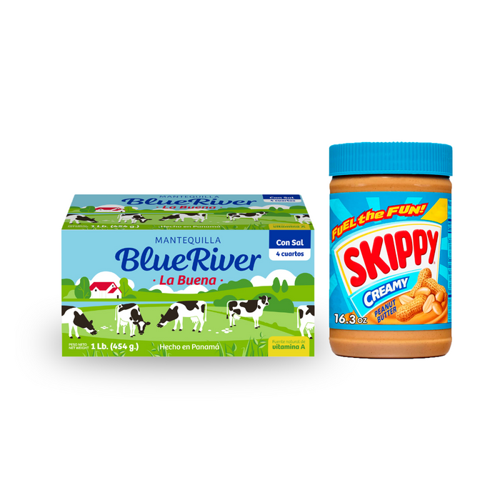 Promo Blue River Mantequilla 1 Libra Blue River Mantequilla 1 Libra + Skippy Creamy